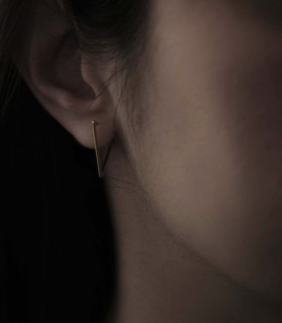 Triangle hoop earrings N°24 in silver or gold filled AgJc  - 3