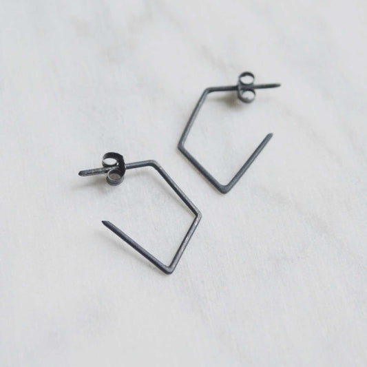 Geometric minimal earrings N°41 AgJc  - 1