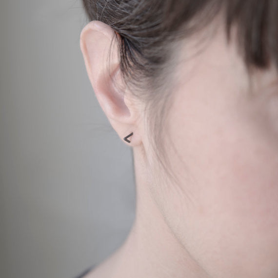 Geometric tiny stud earrings N°42 AgJc  - 4