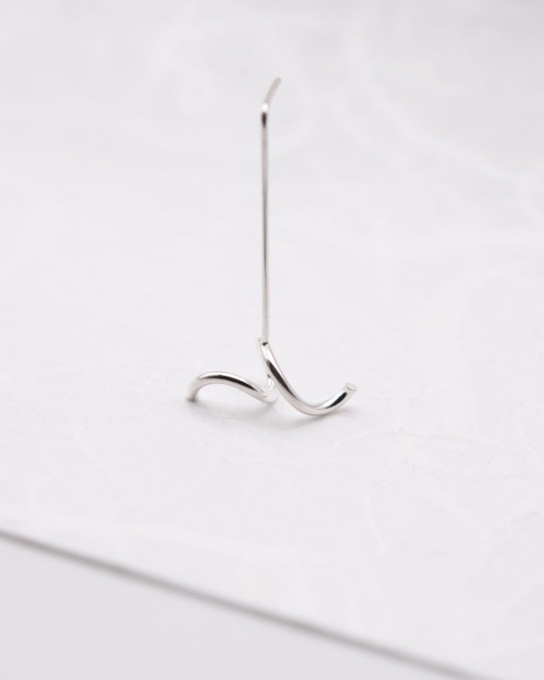 Single sculptural earring in Silver N°2