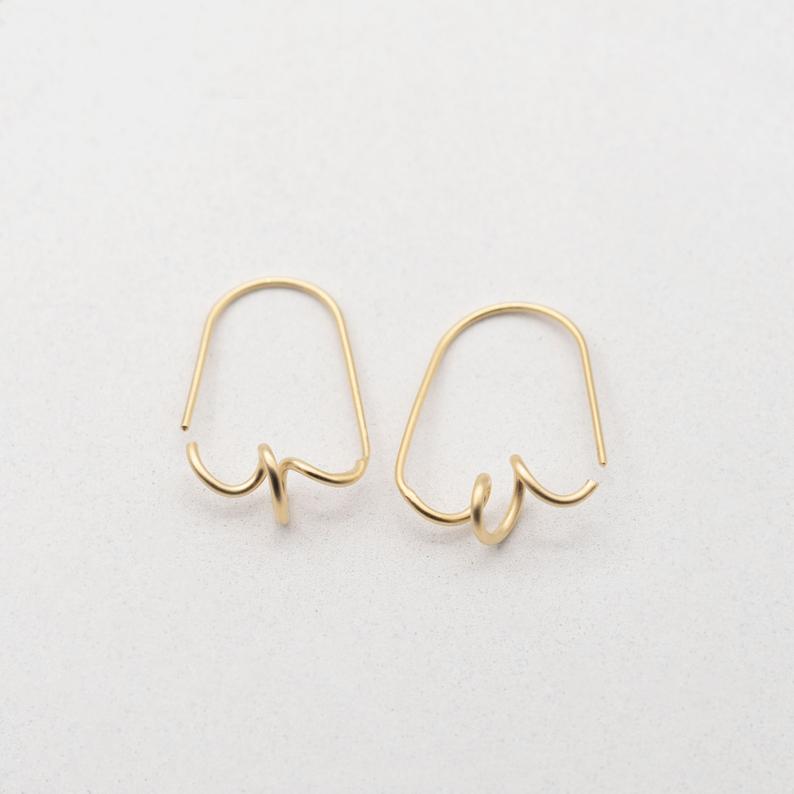 Twisted hoops in gold plated silver N°4