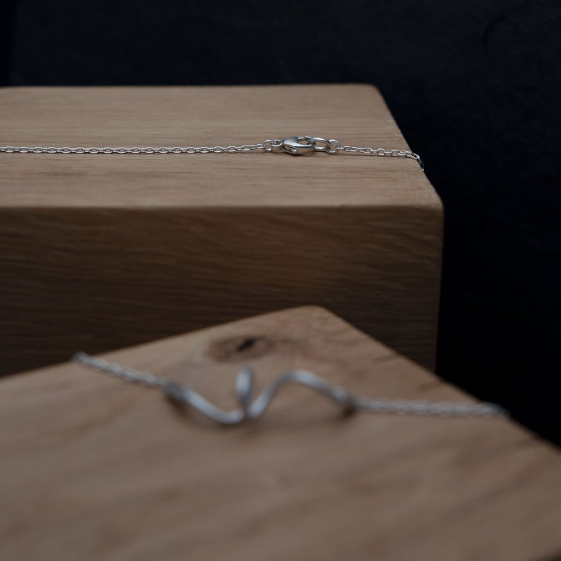Twisted pendant necklace in silver N°5