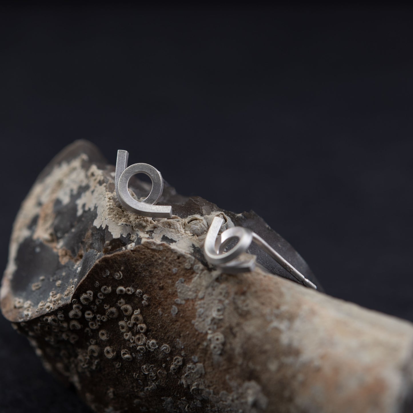 Open circle earrings in silver N°9