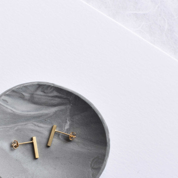 Tiny line earrings N°6 in silver or in gold filled AgJc  - 3