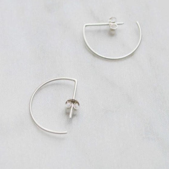 Line hoop earrings N°7 AgJc  - 2