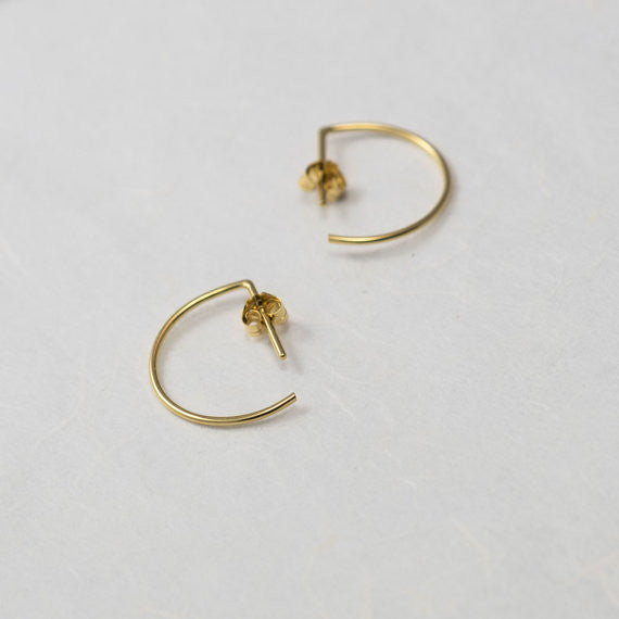 Line hoop earrings N°7 in silver or gold filled AgJc  - 2