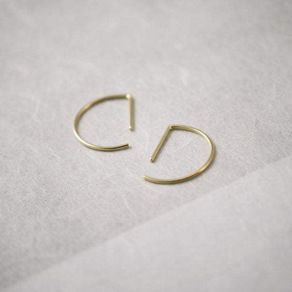 Line hoop earrings N°7 in silver or gold filled AgJc  - 4