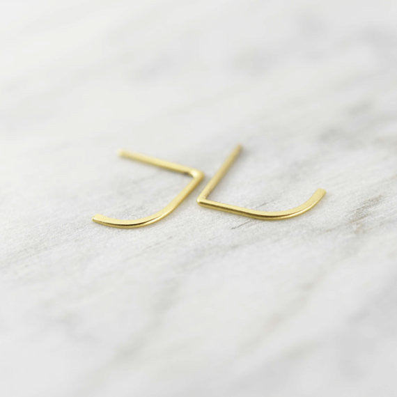 Minimalist line earrings N°12 in silver or gold filled AgJc  - 1