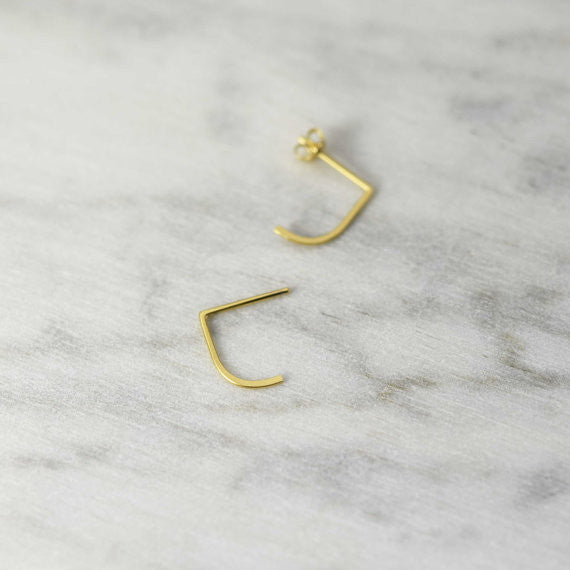 Minimalist line earrings N°12 in silver or gold filled AgJc  - 2
