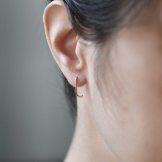 Minimalist line earrings N°12 in silver or gold filled AgJc  - 4