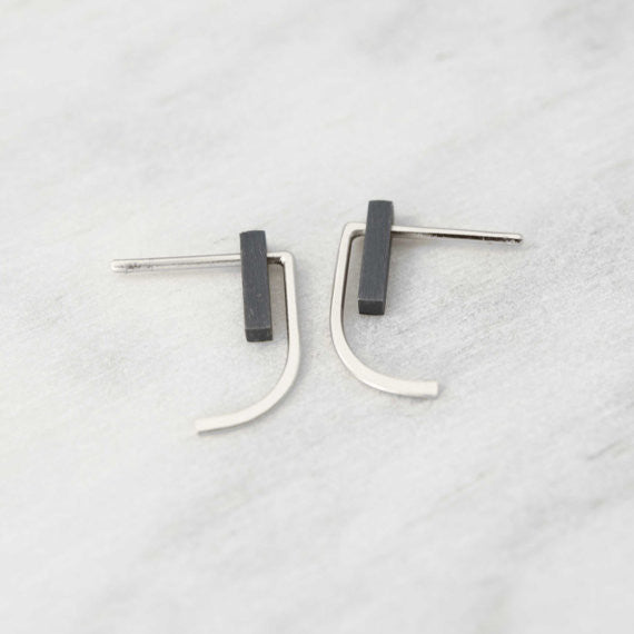 Black and gold or Black and silver earrings N°13 – AgJc