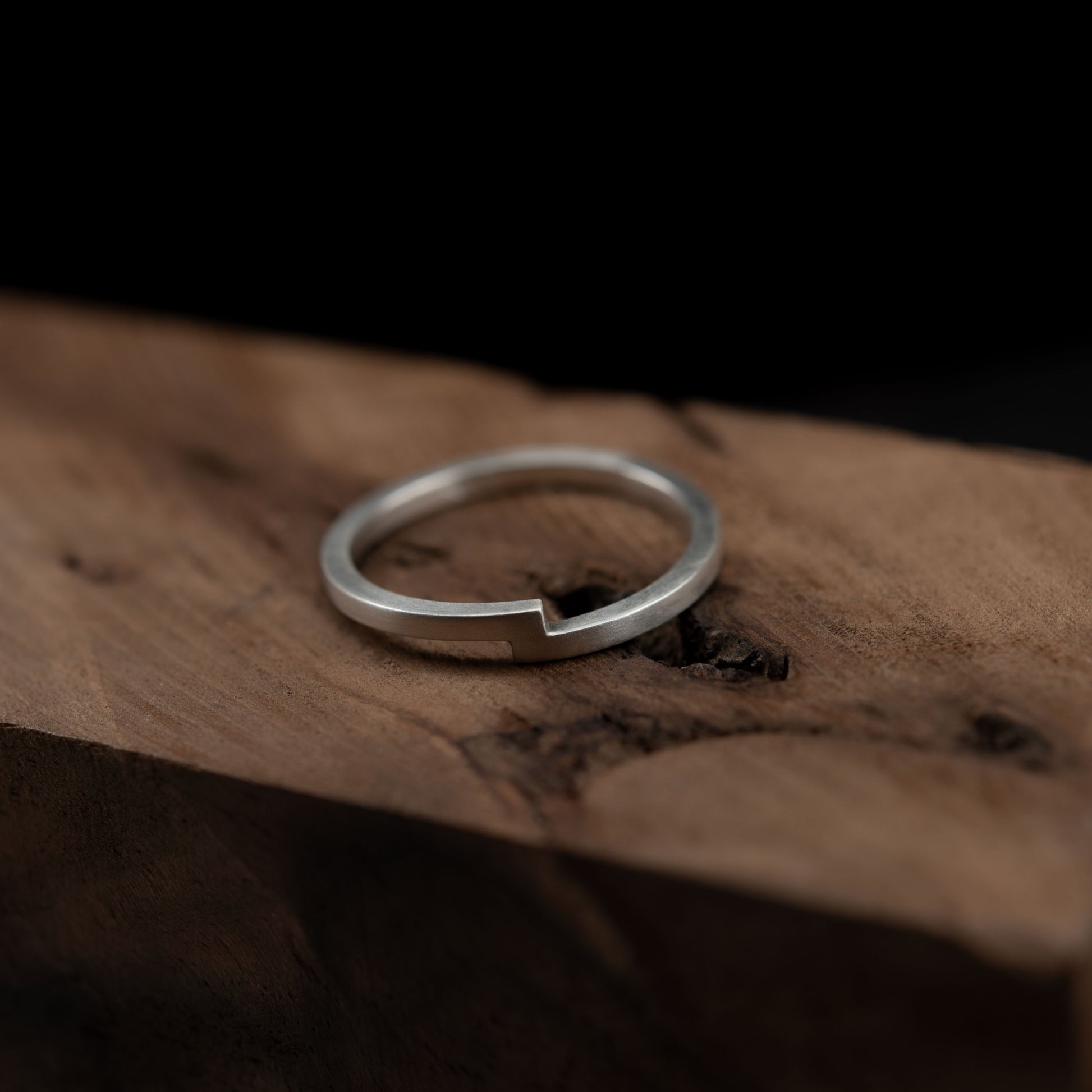 Square band silver ring. Made by hand in Paris, a classic design with a twist that made this thin band ring simple and yet modern!