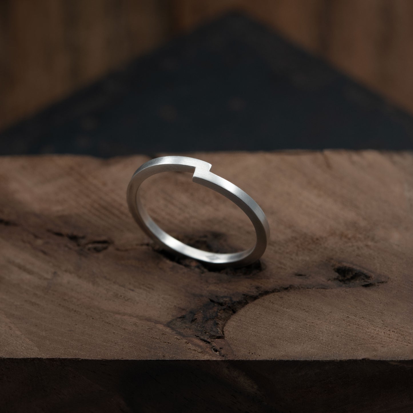 Minimalistic band silver ring. Crafted by hand by a g j c from a 1,5 mm square shape band of solid sterling silver.
