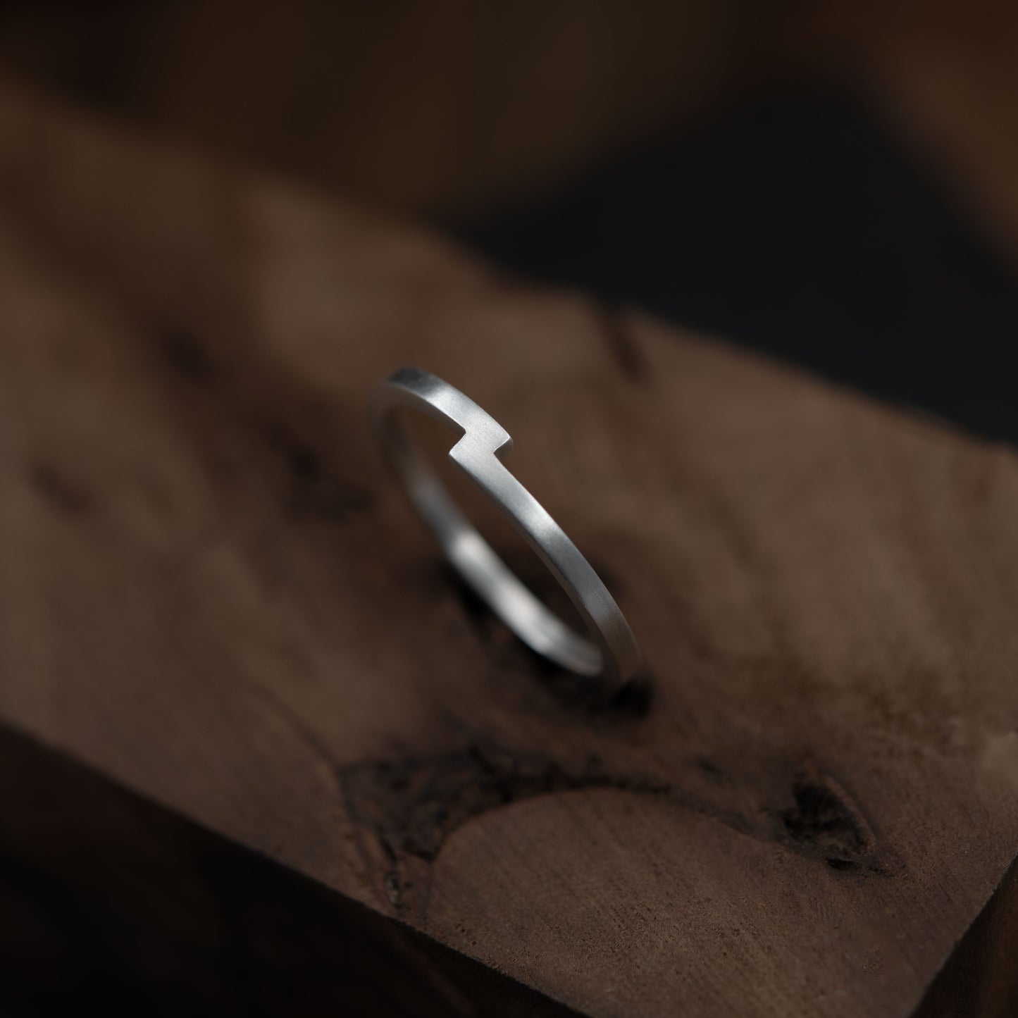 Minimalistic band silver ring. Crafted by hand by a g j c from a 1,5 mm square shape band of solid sterling silver.